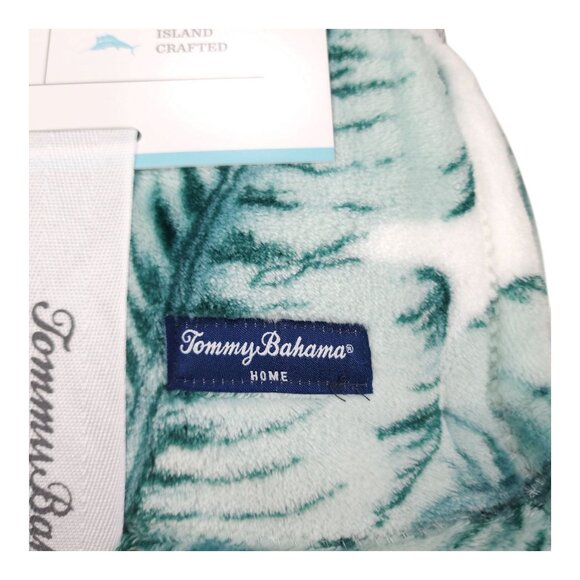 Tommy Bahama Full Queen Ultra Soft Plush Blanket 90"x90" Tropical Polyester - Picture 7 of 9